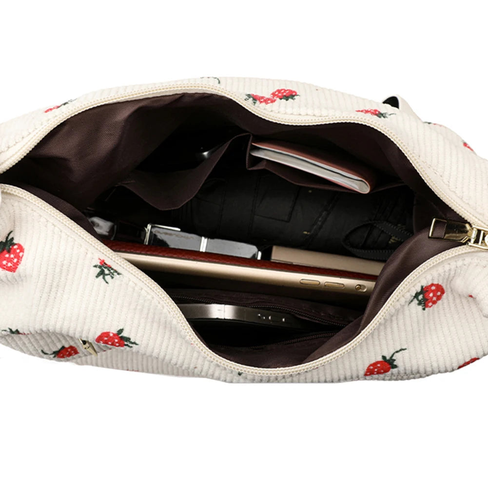 Women’s Corduroy Strawberry Crossbody Bag